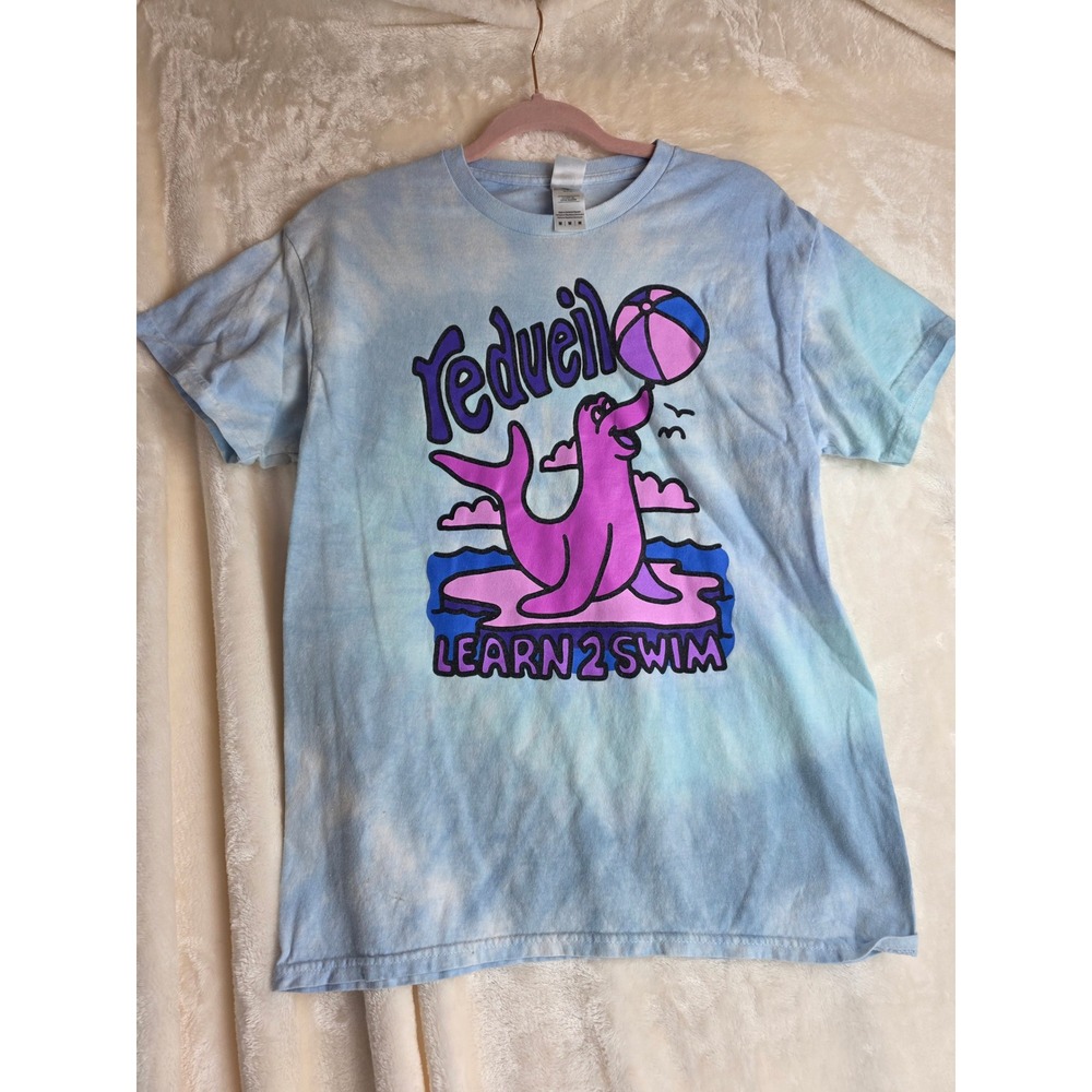 Colortone Tie Dye T Shirt Learn 2 Swim Seal Beach Graphic Tee‎
